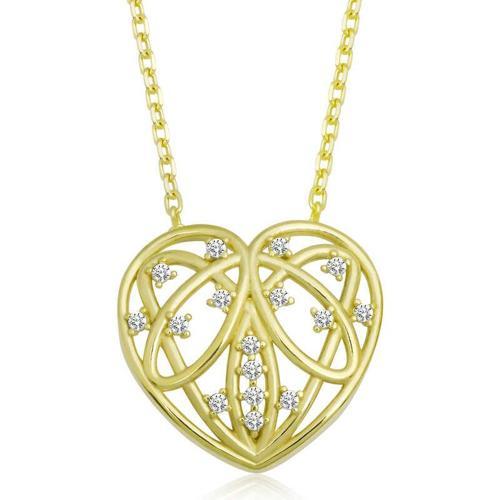 925 Ayar Gümüş Bombeli Kalp Kadın Gümüş Kolye (BC-B47EF8)