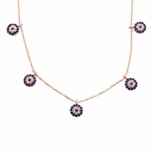 925 Ayar Gümüş Nazarlı Şans Bayan Gümüş Kolye (BC-15BF0A)