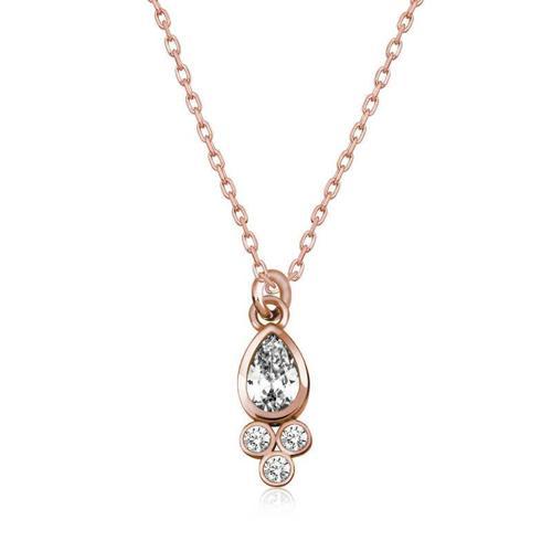 925 Ayar Gümüş Çiğ Damlası Tektaş Bayan Gümüş Kolye (BC-370361)