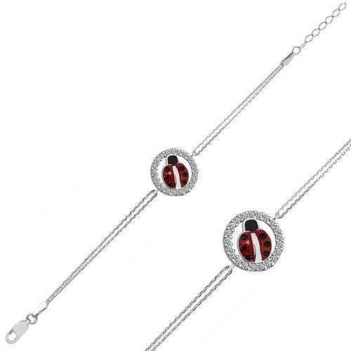 925 Ayar Gümüş Uğur Böceği Bileklik (BC-BB0648)