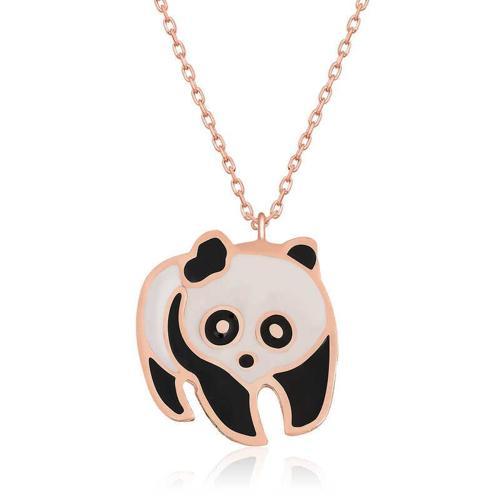 925 Ayar Gümüş Panda Kadın Gümüş Kolye (BC-426B1E)