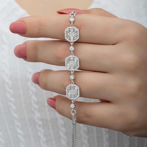 925 Ayar Gümüş Baget Kadın Bileklik (BC-677E1C)