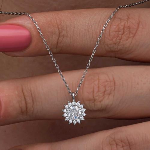 Gümüş Minimal Yuvarlak Anturaj Kadın Kolye (BC-2ACCE3)