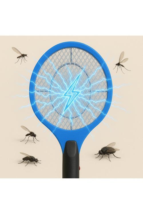 Şarjlı Sinek Öldürücü Sc-18 - Bas-Çek Düğmeli, Taşınabilir, 50X20 Cm, Dahili Fişli, Mavi Renk
