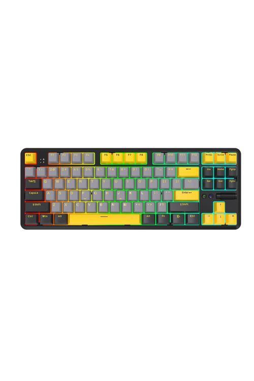 Ajazz K870T Pro Kablosuz Hot Swap Mekanik Oyun Klavyesi-Rgb Siyah - Blue Switch