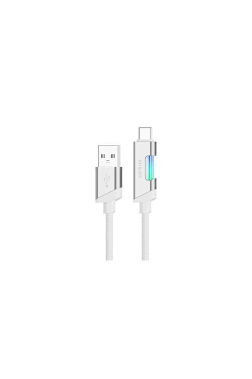 Usb-Type-C Şarj Kablosu,Hızlı Şarj,3A Yüksek Akım,1 Metre,Örgü Kablo,Çok Renkli Işık,Dlc5021A