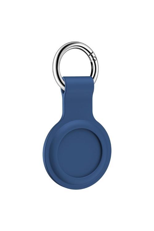 Airtag Ile Uyumlu 360° Koruma Pürüzsüz Silikon Anahtarlıklı Koruyucu Silikon Kılıf Mavi