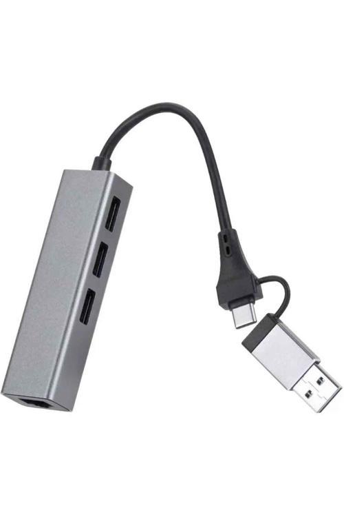 Usb 3.0 To Ethernet Rj45 Lan Hub 1000Mbps 3 Adet Usb 3.0 Çıkışlı Ethernet Adaptör Pc Macbook Samsung