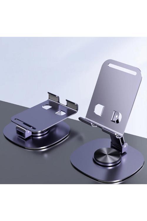 Tok Alüminyum Stand Çok İşlevli Döner Tablet Pc Akıllı Telefon Standı Mini Boy K72 Mor Renk