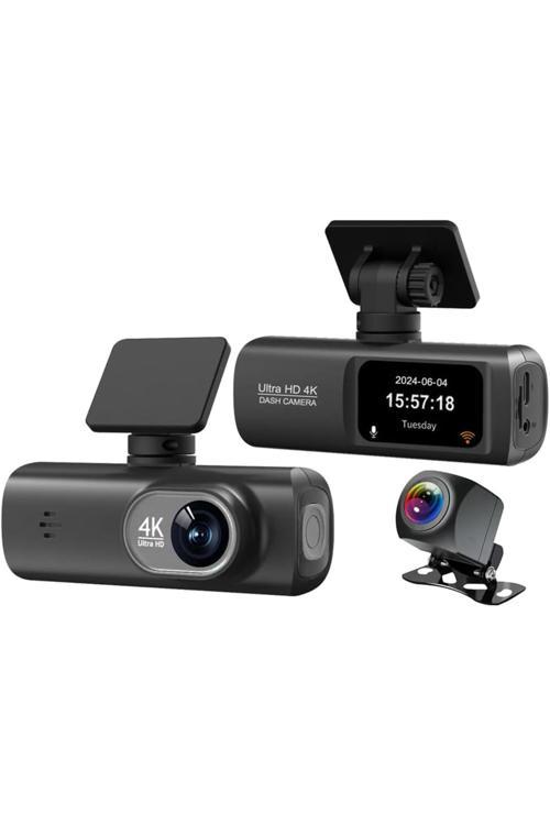 Hd Araç Kamerası Çift Yönlü Dash Cam - 4K Uhd Ön Ve 1080P Fhd Arka Kameralı Döngüsel Kayıt V22