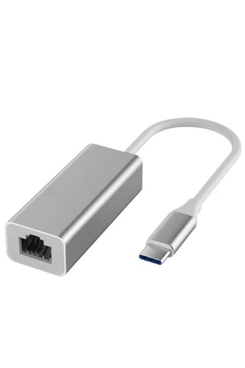 Gigabit Type-C To Ethernet Rj45 Çevirici Kablolu İnternet Dönüştürücü 1000Mbps Macbook Uyumlu Zr117
