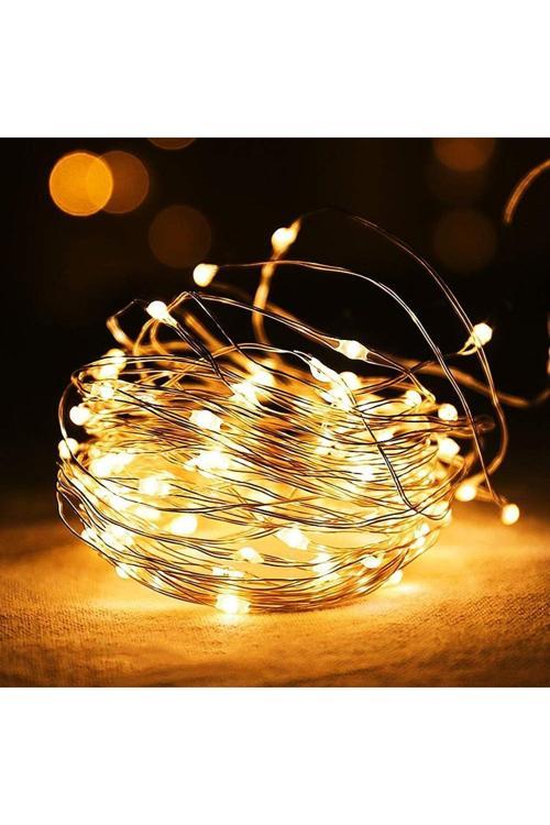 Peri Led Işık 3 Metre (Sarı) Pilli Aydınlatma Şerit Led Saçak Spot Süsleme 1 Adet