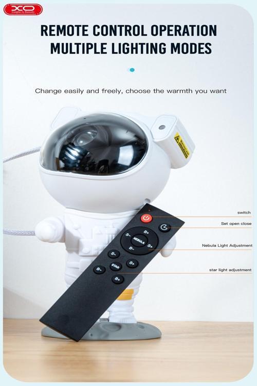 -Cf1 Astronot Şarjlı Gökyüzü Işıklı Yıldız Galaksisi Samanyolu Projektör Gece Lambası