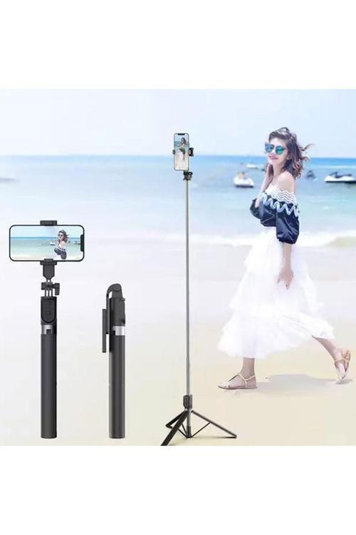 Tripod /Selfie Çubuğu P170 Bluetooth Uzaktan Kumandalı Yüksekliği Ayarlanabilir Portatif Taşınabilir
