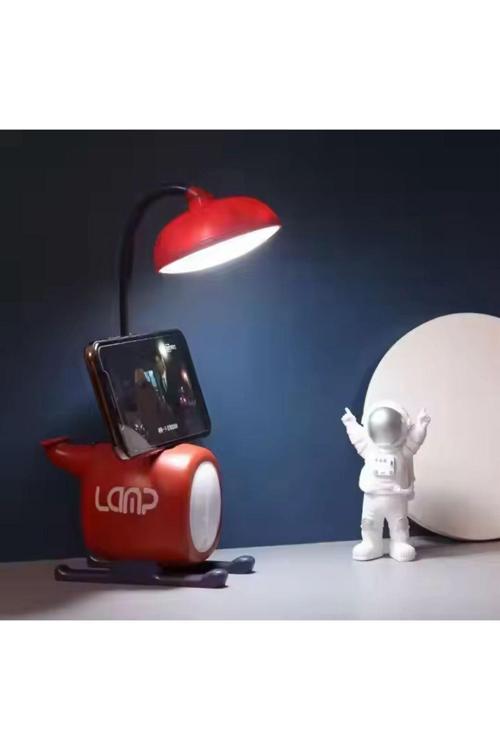 Kalemlikli Helikopter Tasarımlı Karikatür Masa Lambası Dekoratif Hediyelik Çocuk Odası Süs