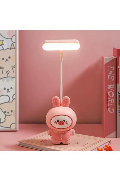 Sevimli Figürlü Kalemtıraş Özellikli Şarjlı Masa Ve Gece Lambası Dekoratif Hediyelik Çocuk Odası