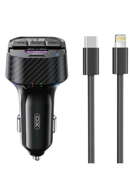 Bcc17 Araç Bluetoothv5.3 Mp3 Ve Şarj Cihazı,Lightning Örgü Kablo,30Wpd Hızlı Şarj,Fm Verici,Mp3/Wav