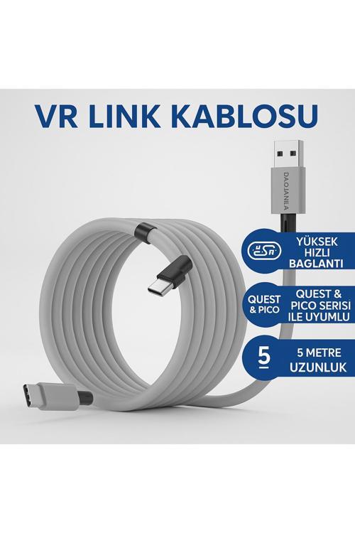 Vr Link Kablosu Ex-1 - Oculus Quest Uyumlu, 5M, Usb-C, Yüksek Hızlı, Pc Bağlantı, Vr Oyun İçin