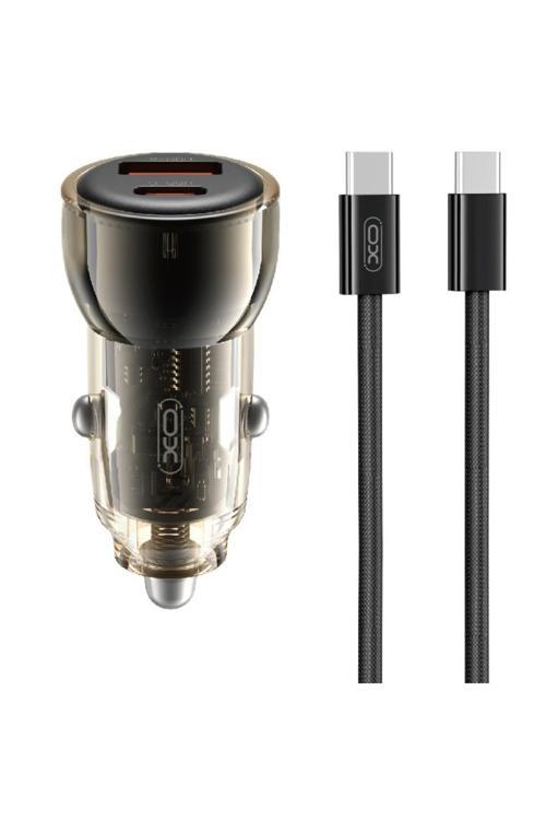 Cc60 Araç İçi Şarj Cihazı Type-C,60W Çift Hızlı Şarj,Usb-A Ve Usb-C Portları,Aşırı Isınma Koruması