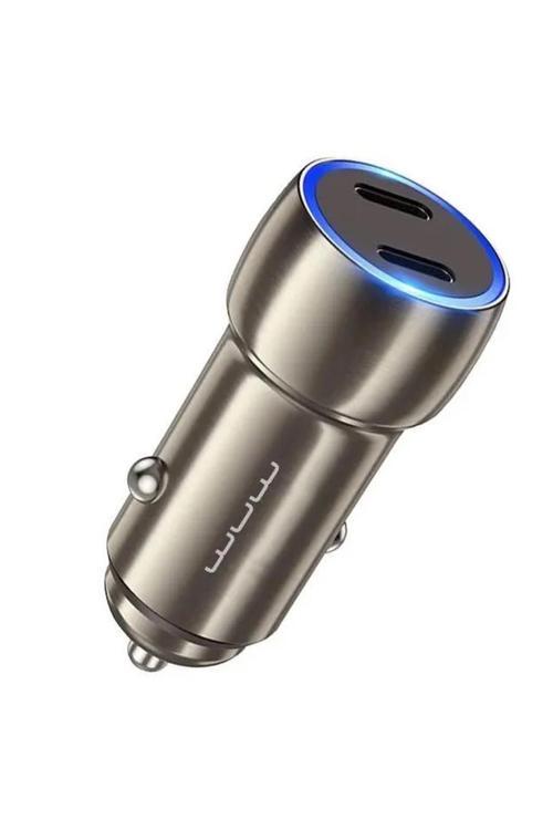 40W Çift Usb C Çıkışlı Hızlı Şarj Araç Çakmak Şarj Cihazı Dual Port Type-C + Type-C Pd20W+20W - C190