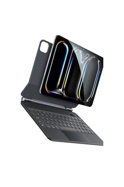 İpad Pro 13 İnch (2024) İle Uyumlu Case Magic Keyboard Folio Utra Slim Klavyeli Tablet Kılıfı Kb31