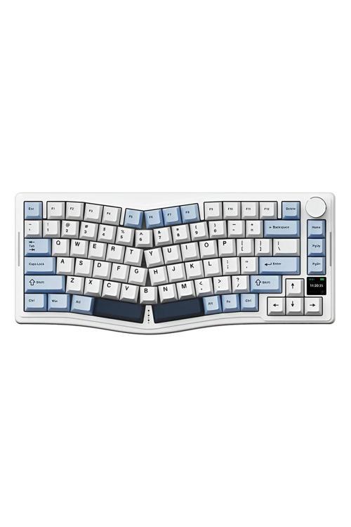 Ajazz Aks-075 Ergonomik Tasarım, Tft Ekranlı 3 Modlu Mekanik Klavye Mavi - Gift Switch