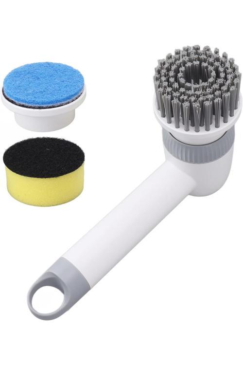 Şarjlı Temizlik Fırçası Değişen Başlık Islak Zemin Banyo Fayans Bulaşık Temizleme Led Ekranlı Tj03