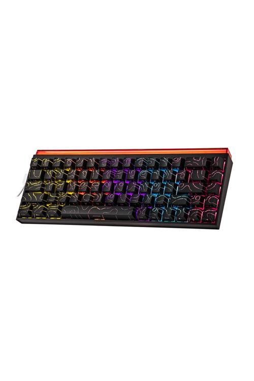 Kontur Desenli Ambiyans Aydınlatmalı Red Switch Mekanik Klavye Ajazz Nacodex Nk-68