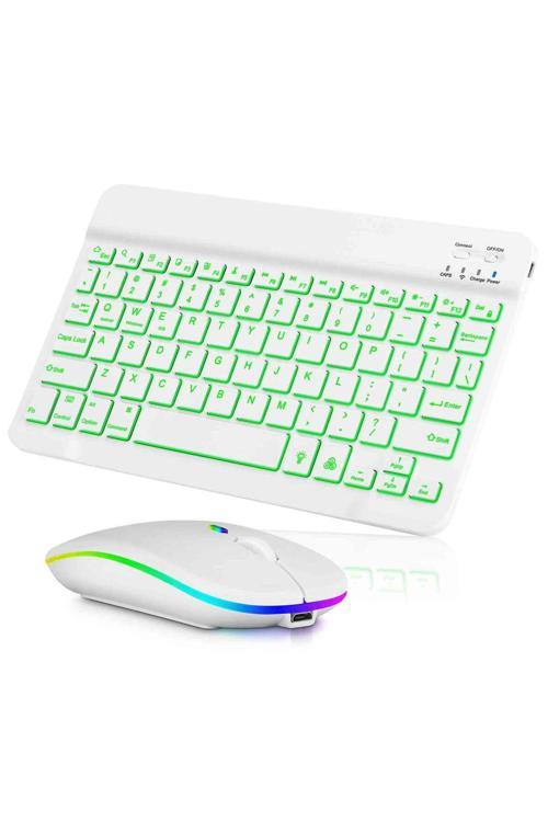 Onezero Kablosuz Rgb Klavye Ve Mouse Seti – Bluetooth, Şarjlı, 10M Bağlantı Mesafesi Zr20Km