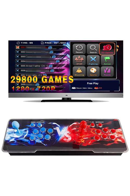 Retro Oyun Konsolu 29800 Oyunlu, Tek & 2 Kişilik, 2Gb Ddr3, 76X25Cm, Atari Salonu | Ly1911
