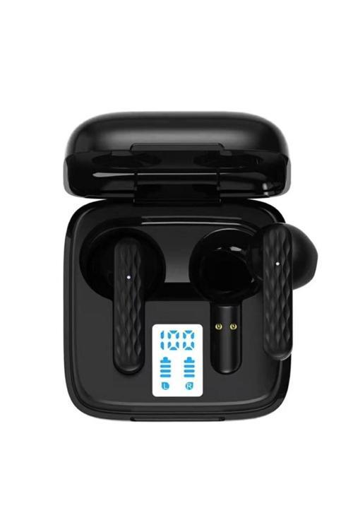 Kablosuz Tws Bluetooth Type-C Led Ekranlı Kulakiçi Kulaklık Siyah