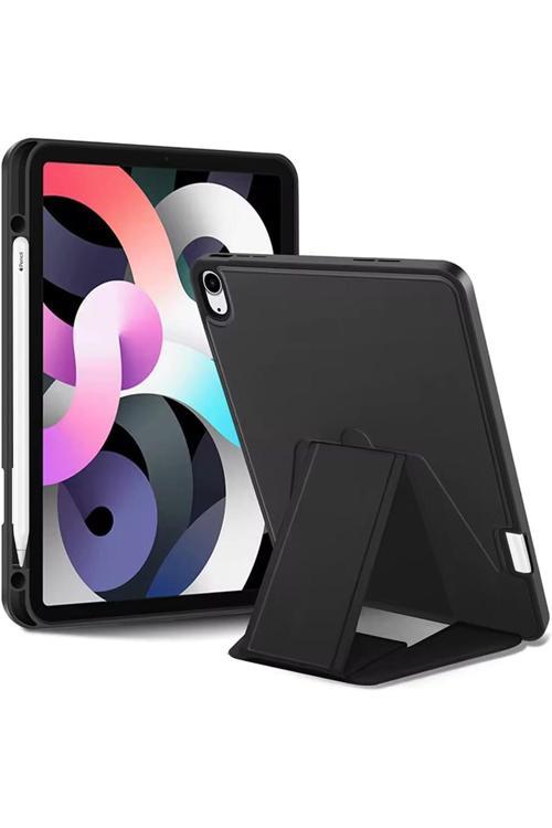 Galaxy Tab S9 Fe İle Uyumlu Kılıf Lüks Kadife İç Kaplamalı Suni Deri, Mıknatıslı V- Stand Arka Kapak