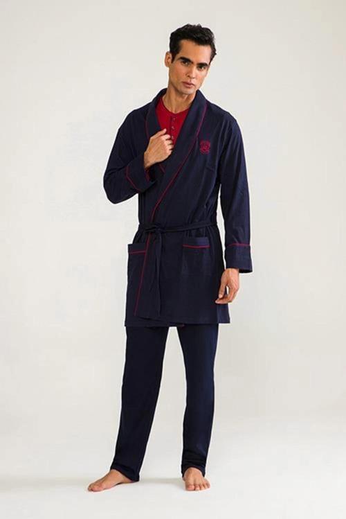 D'S Damat 03000 5'li Robdöşambr Erkek Damat Pijama Seti
