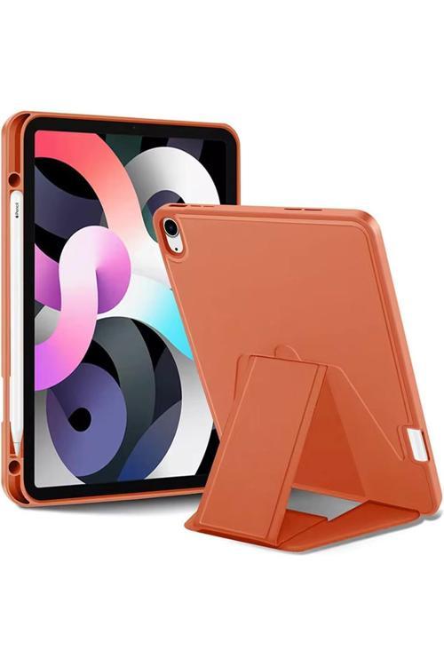 İpad 10.2 İle Uyumlu Kılıf Lüks Kadife İç Kaplamalı Suni Deri, Mıknatıslı V- Stand