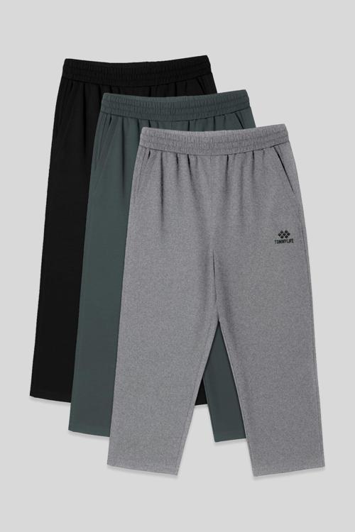 Standart Fit 3lü Paket Siyah-Haki-Gri Melanj Erkek Kapri - 83102