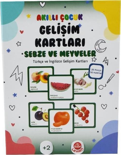 Akıllı Çocuk Gelişim Kartları (Türkçe-İngilizce) – Sebze ve Meyveler