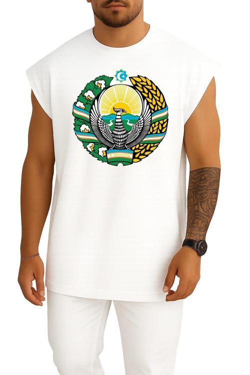 Oversize Tashkent Emblem Of Uzbekistan Coat Of Arms Göğüs Tasarımlı Atlet