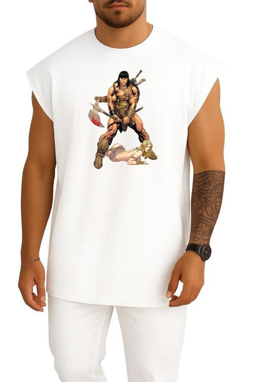 Oversize Conan The Barbarian The Coming Of Conan Göğüs Tasarımlı Atlet