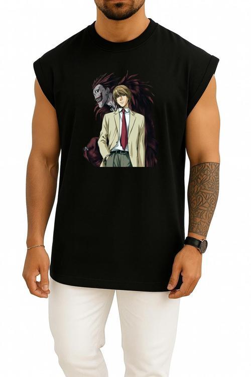 Oversize Light Yagami Ryuk Death Note Anime Göğüs Tasarımlı Atlet
