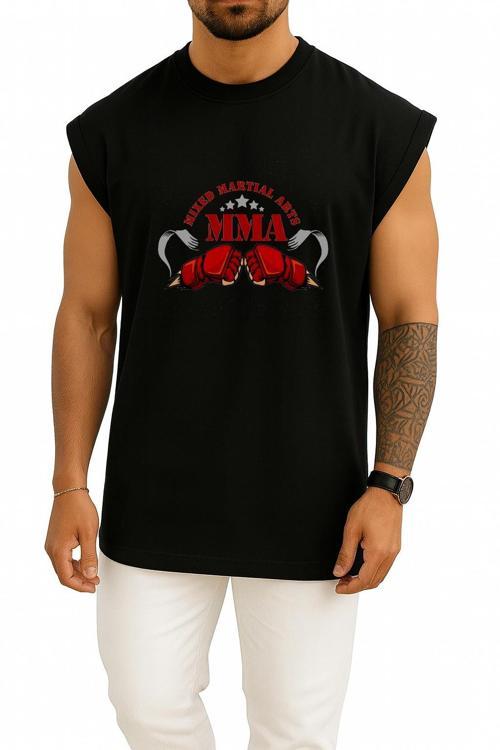 Oversize Mma Kickboxing Logo Göğüs Tasarımlı Atlet