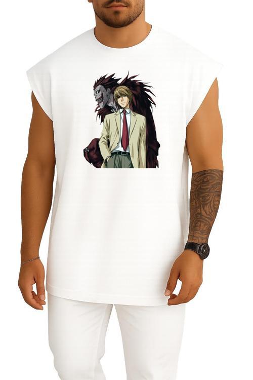 Oversize Light Yagami Ryuk Death Note Anime Göğüs Tasarımlı Atlet