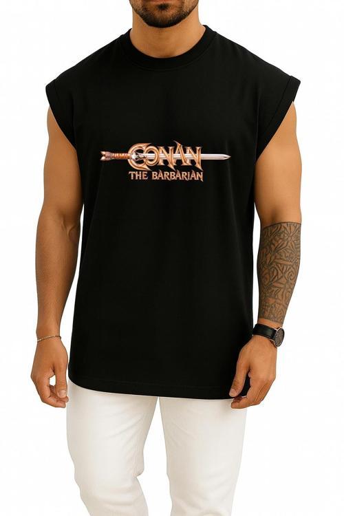 Oversize Conan The Barbarian Göğüs Tasarımlı Atlet