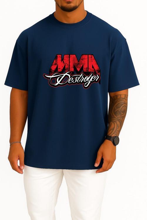 Oversize Mma Destroyer Dövüş Sporu Göğüs Tasarımlı Unisex T-Shirt