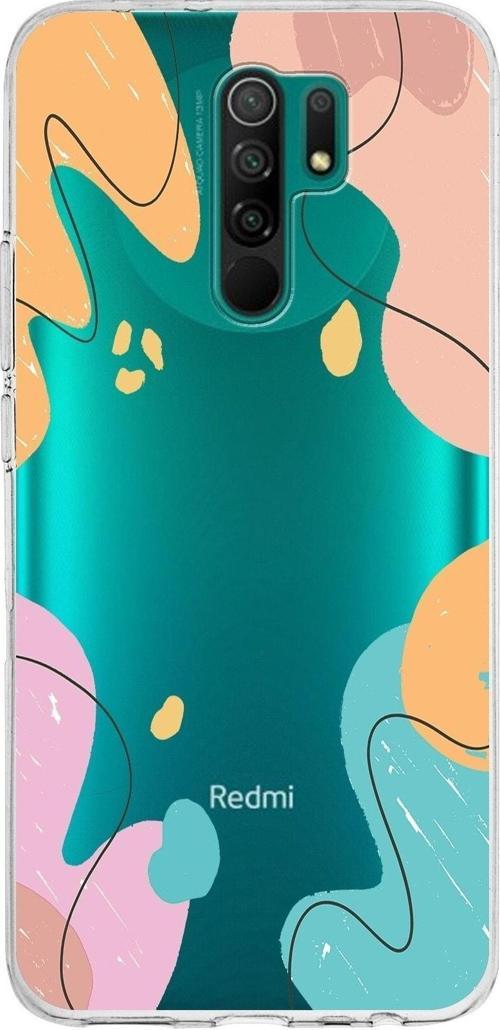 Xiaomi Redmi 9 Uyumlu Kapak Karışık Renkler Tasarımlı Şeffaf Silikon Kılıf