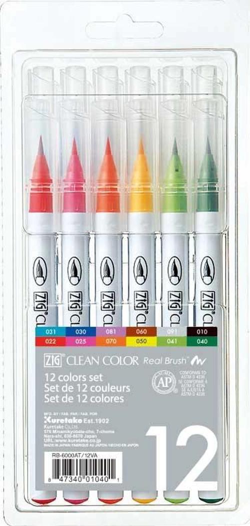 Clean Color Real Brush Fırça Uçlu Marker Kalem Seti 12 Renk