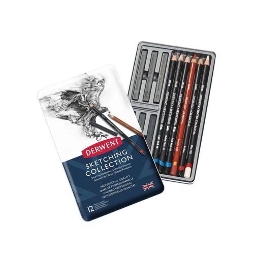 Sketching Collection Karakalem Eskiz Çizim Seti 12'li Teneke Kutu