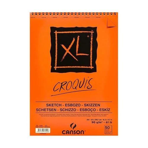XL Krem Eskiz Çizim Defteri Üstten Spiralli 90 gr. A4 50 Sayfa