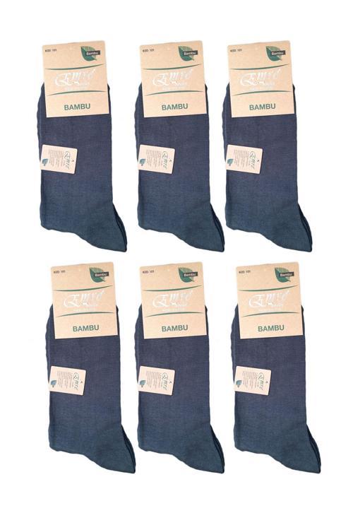 Erkek Bambu Dikişsiz Soket Çorap 6'lı Paket Erkek Çorap