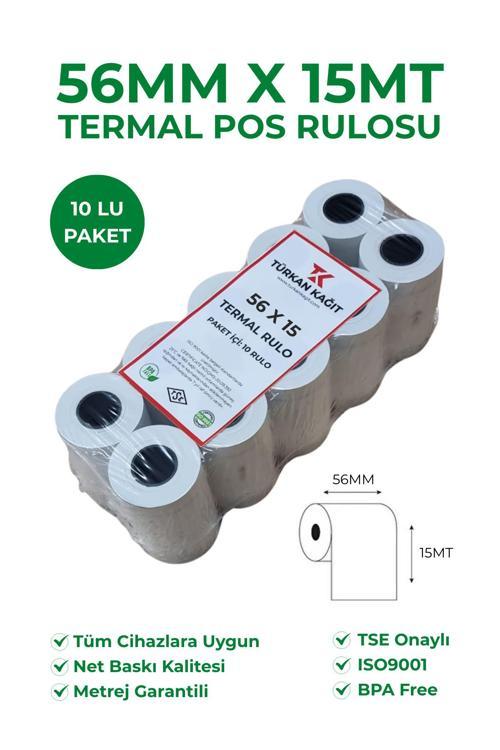 56X15 Pos Rulosu 5 Paket 50 Adet Termal Rulo - Yazarkasa Pos Rulosu - Pos Kağıdı