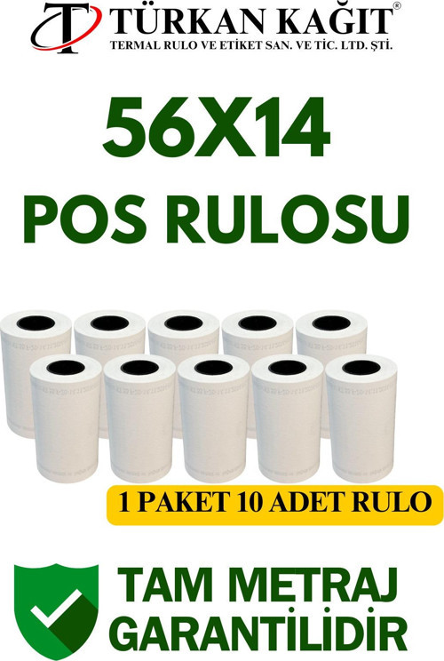 Beko 300Tr 56X14 Yazar Kasa Pos Rulosu 100 Adet 10 Paket